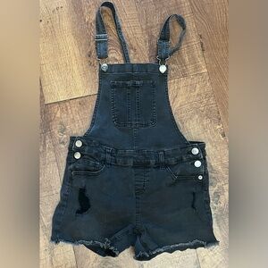 Justice girls Shortalls overall Sz 14 distressed frayed